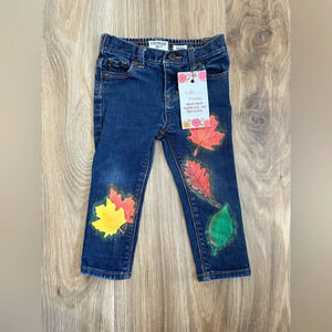 18 month Osh Kosh Skinny Custom Jeans Fall Leaves